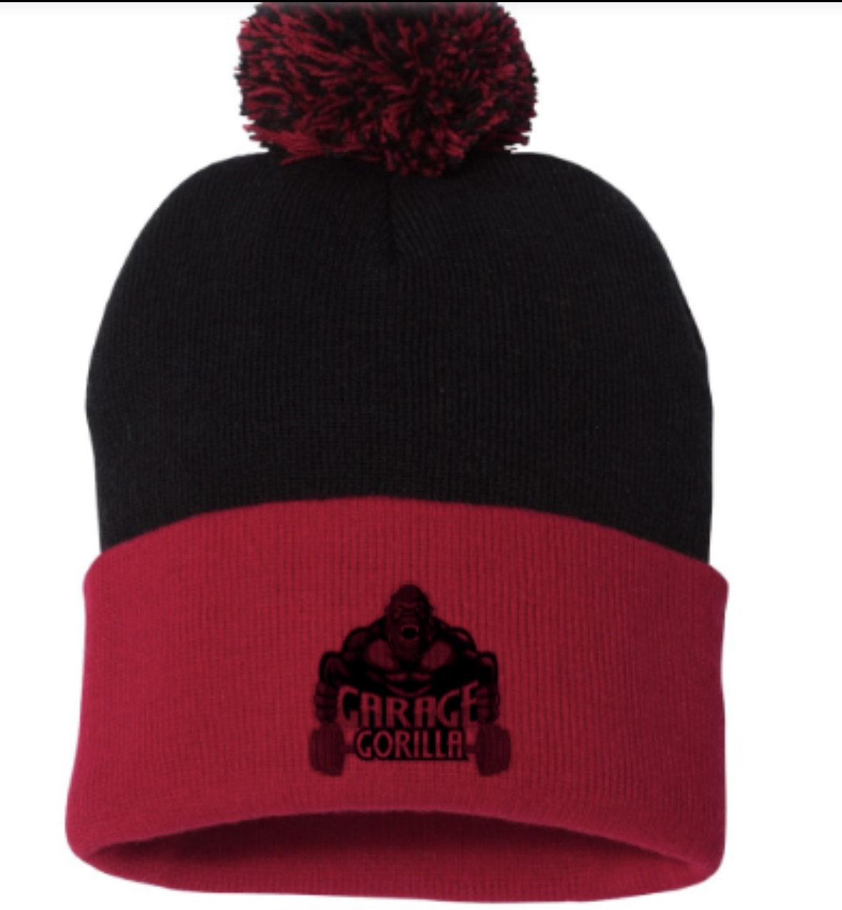 Shaker Cap (Black and Maroon)